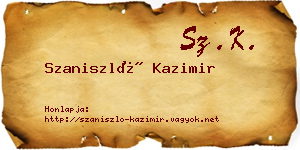 Szaniszló Kazimir névjegykártya